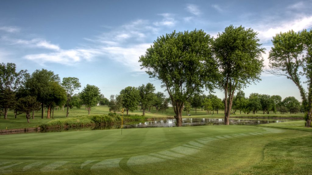 Trees and water at Sykes/Lady Overland Park Golf Club