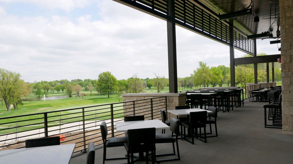 Patio at Club 27 restaurant at Sykes Lady Overland Park Golf Club