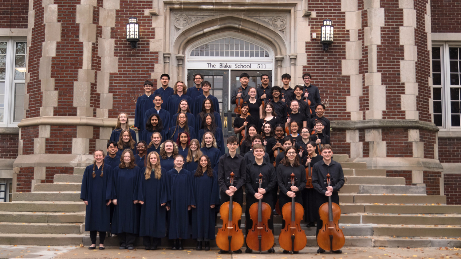 A group photo of The Blake School musical performers.