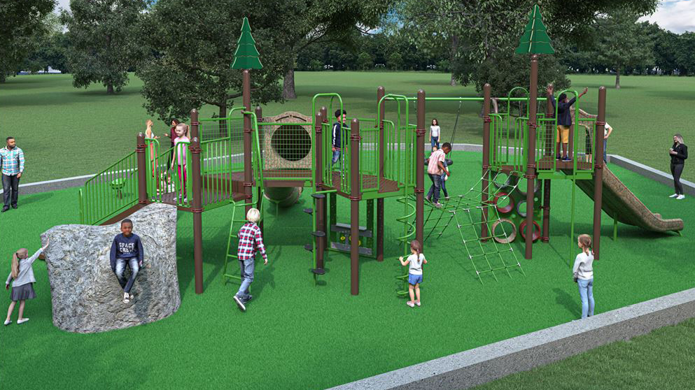 Rendering of equipment at Shanon Valley Park.